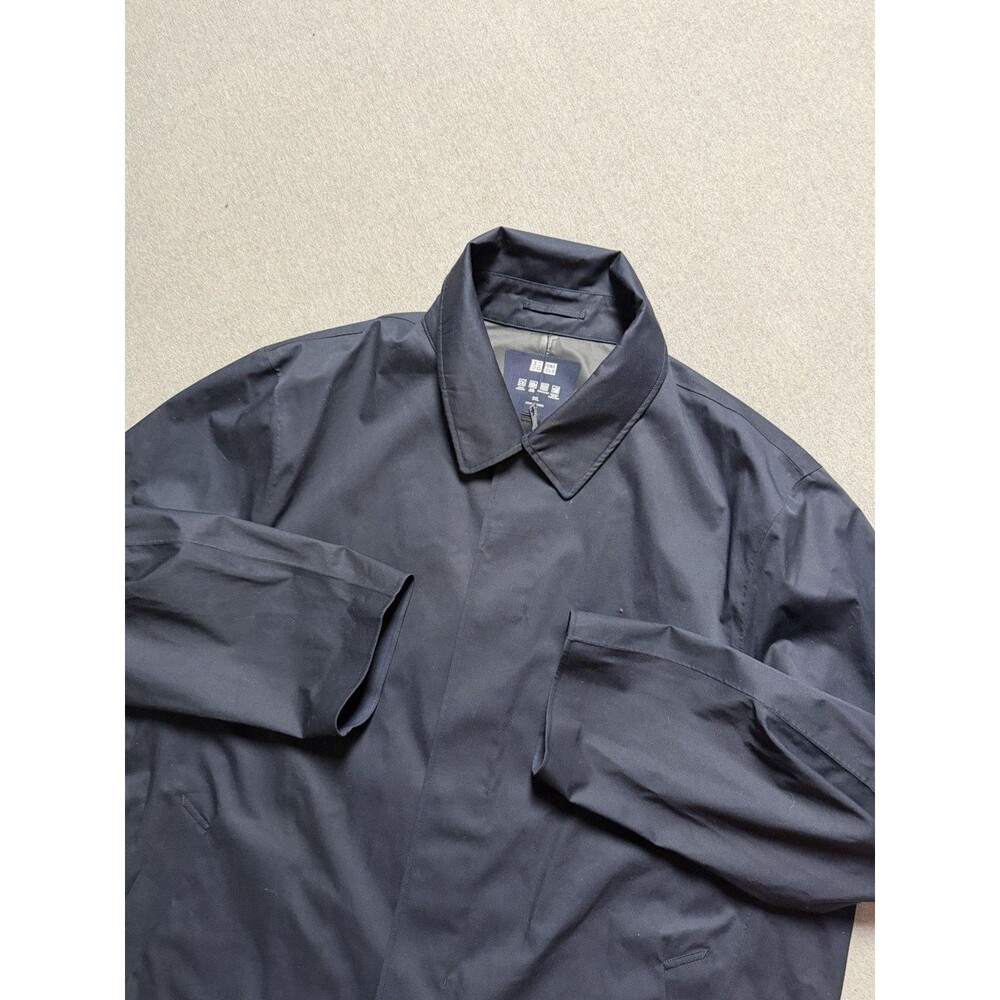 Uniqlo Blocktech Trench Coat Mens 3XL Blur Windproof Water Resistant Full Zip